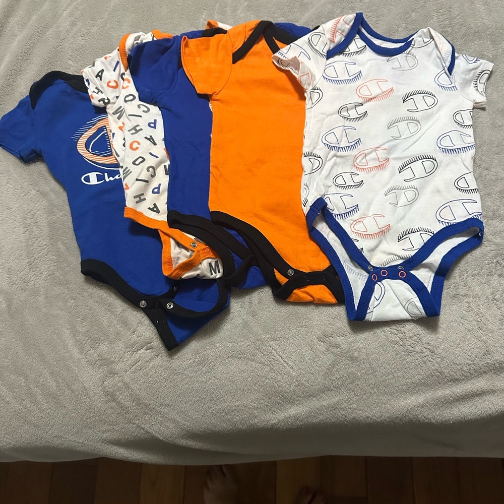 Champion Bodysuit Blue and Orange Athletic Design